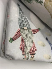 Set/2 Pottery Barn Snow Day Gnomes EURO Pillow Shams, Organic Percale Light Blue