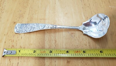   ANCHOR   ROGERS VICTORIAN ANTIQUE c1890 EMBOSSED SILVERPLATED CREAM LADLE 