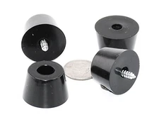 3/4" Height x  1  1/4" OD Rubber Feet for Amps & Speakers + Mounting Screws