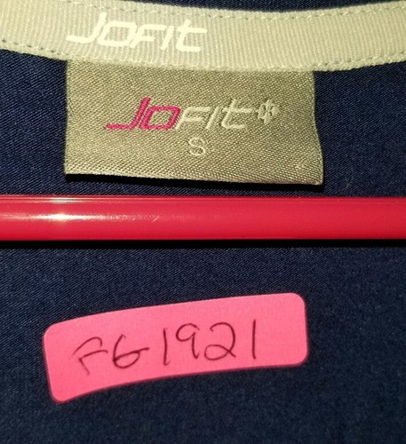 T-shirt JOFIT V scollo, donna taglia small S, blu, maniche corte, elasticizzata, golf, NUOVA - Foto 11 di 11