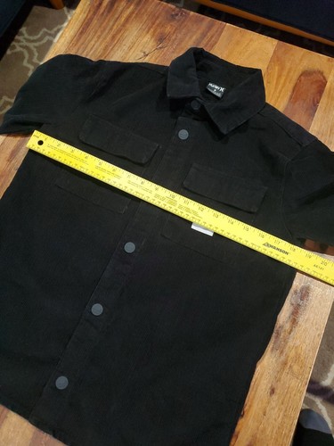 Hurley Corduroy Front Button Jacket Boy's Size M Youth 10-12 Black - Picture 8 of 11