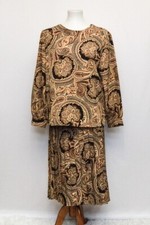 Vintage Alfred Dunner womens skirt set brown M 80s