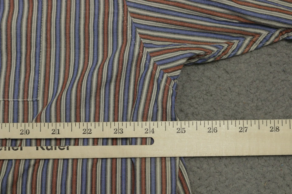 Vintage Shady LTD Eminem Button Up Shirt Mens Blue Short Sleeve Striped - Image 4 of 4