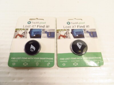 TRACKR-PIXEL FIND YOUR KEYS NEW Digital GPS Tracker Locator, 2 Pack