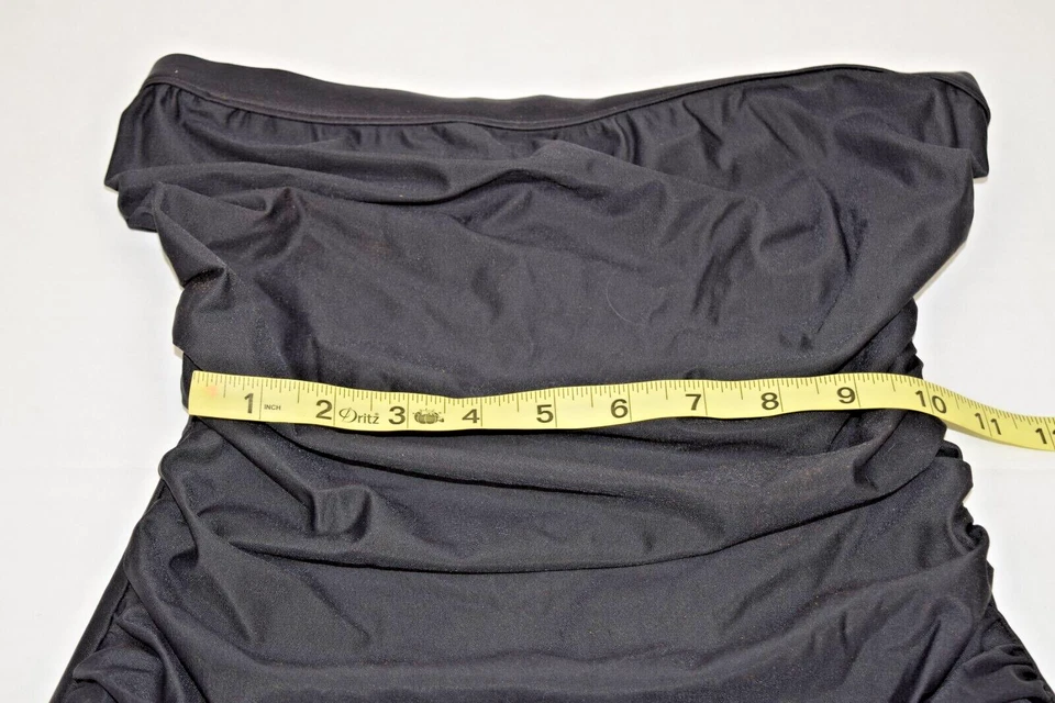 Traje de baño vintage sin tirantes S/M 05s Anne Cole figura negra moldeando frente acanalado Foto 4 de 4