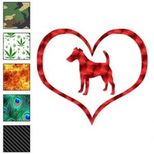 Heart Smooth Fox Terrier Dog, Vinyl Decal Sticker, 40 Patterns  3 Sizes, 1519