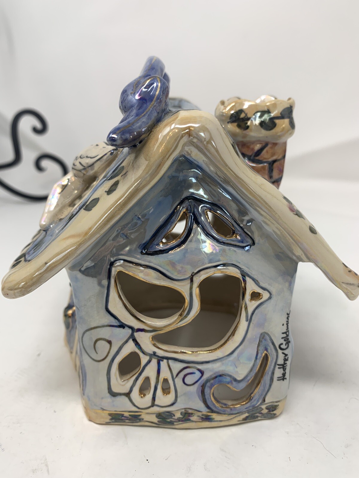 Blue Sky Clay works Tea Light “Peace” House NWT