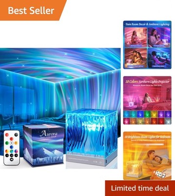 Remote-Controlled Northern Lights Projector with Dimmable Features - Teen Gift