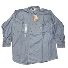 RASCO FR Flame Resistant Chambray Work Shirt 3XL Button Up Blue