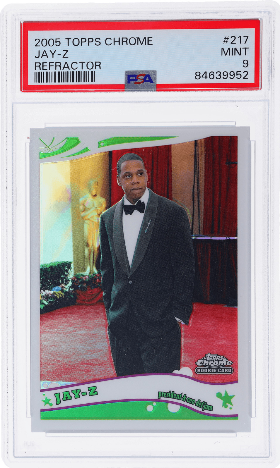 2005 Topps Chrome Jay-Z Refractor #217 /999 PSA 9