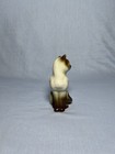 Porcelain Siamese Cat Figurine Sitting Cat Brown & Cream Porcelain — photo 2