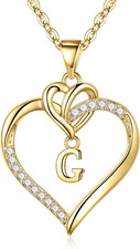 Christmas Gifts for Women Teen Girls - Heart Initial Necklaces for Women Girls,