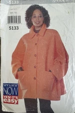 Vtg Butterick See & Sew Now pattern 5133 Misses' Jacket sz L - XL (16-22) uncut