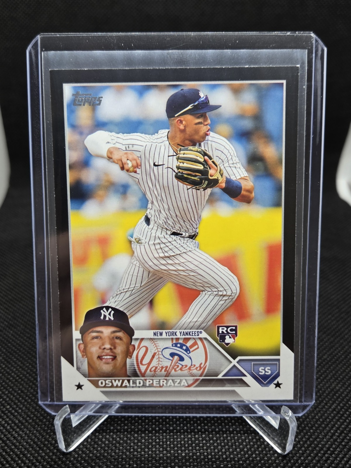 2023 Topps Series 1 Oswald Peraza #94 (RC) Black Border Yankees Angels 61/72