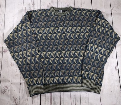 Vintage 90er Grunge Coogi Style gemusterter Strickpullover Pullover Gr. Large TSR