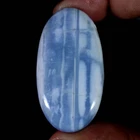 Authentic Owyhee Blue Opal Oval Shape Cabochon Loose Gemstone 56 Cts 25X46X6 mm
