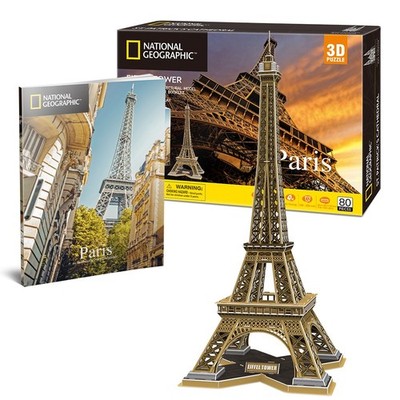 Eiffelturm Paris Nationale Geographic 80 Teile CubicFun 3D Schaumstoff Puzzle