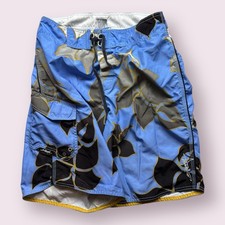 Vintage Men  s Billabong Embroidered Floral Y2K Surf Beach Board Shorts Sz 32