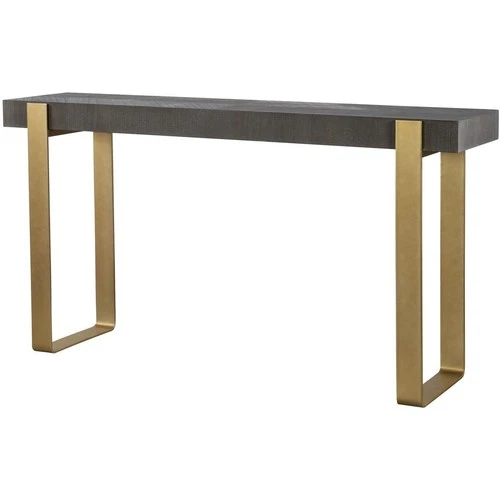 Uttermost 25268 Kea 60 inch Dark Walnut Stain and Brushed Brass Console Table - Picture 4 of 6
