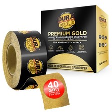 Dura-Gold Gold PSA Longboard Sandpaper, 40 Grit, 20 Yard Roll, 40-Grit,