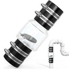 Silent Check Valve 1-1/2 Inch with Clear Body & Spring-Loaded Flapper, Buna-N Co