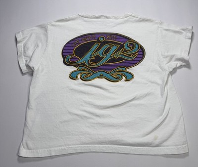 Vintage JG2 Line Dance Glitter Graphic Baby Tee White Y2K Anvil Medium