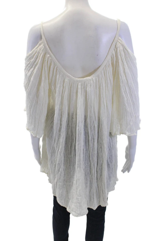 Blusa tejida manga larga cuello redondo botín pirata Jen's blanca OS Foto 3 de 4