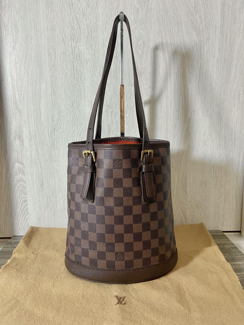 Louis Vuitton Damier Mare Leather Shoulder Tote Bag in Brown Pre-Owned