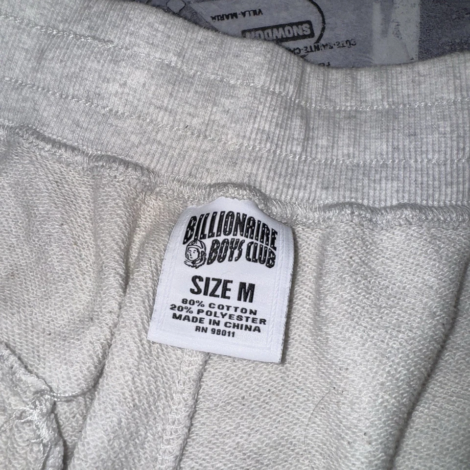 Shorts moletom Billionaire Boys Club BBC cordão cinza logotipo gráfico tamanho médio - Imagem 3 de 4