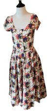 Vintage Robbie Bee Dress Floral Size 6 Button Front Cottage Core Pockets