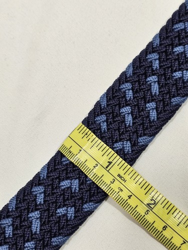 J. Crew Herren Größe Medium (32-34) geflochtener elastischer und Ledergürtel zweifarbig blau - Bild 4 von 6