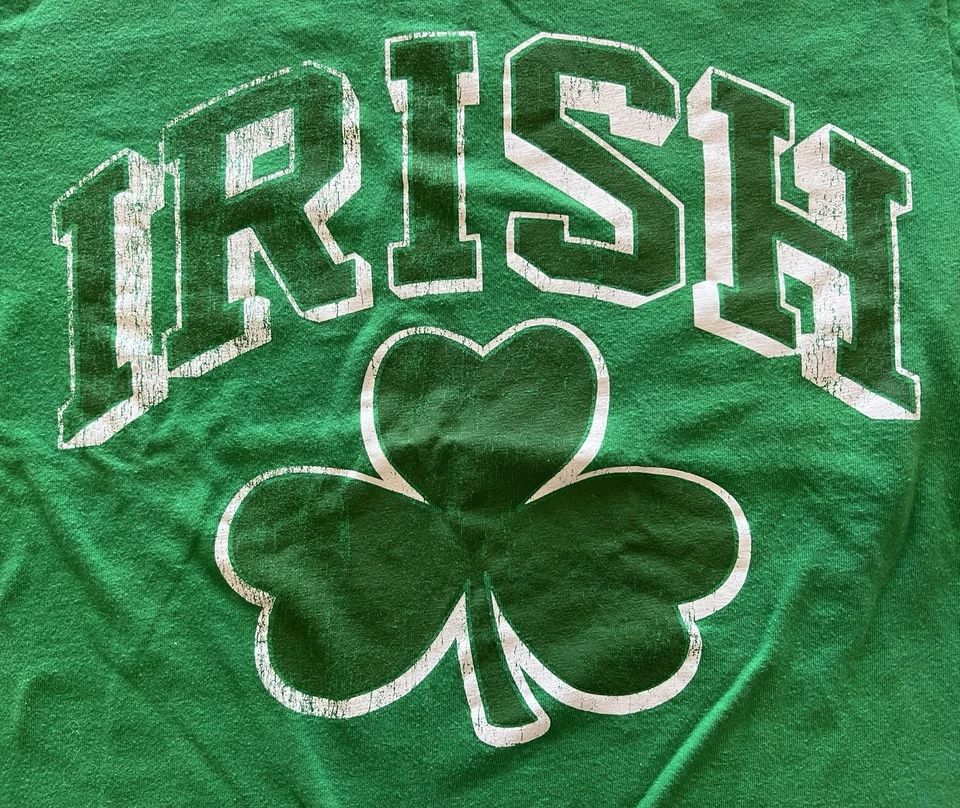 Camiseta verde trébol manga corta día de San Patricio/irlandesa para niños/niñas M 7/8 Foto 2 de 4