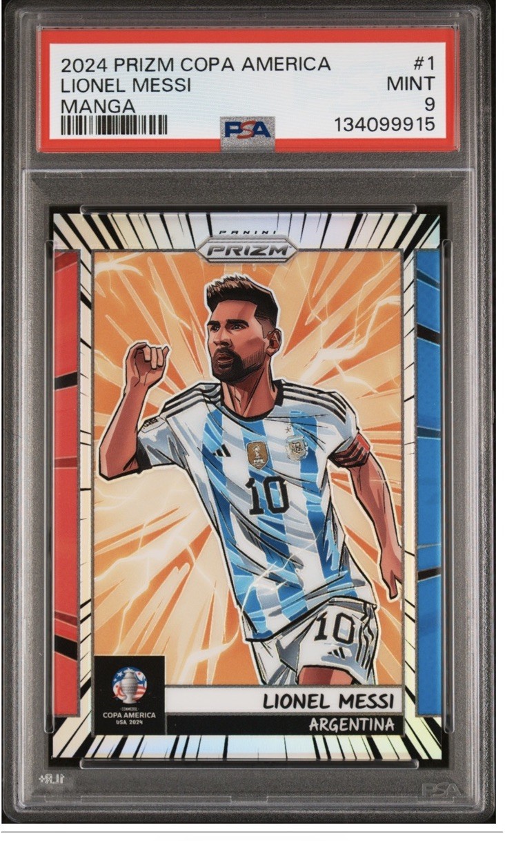 2024 Panini Prizm CONMEBOL Copa America Manga Lionel Messi #1 PSA 9
