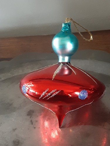 SELTEN VINTAGE DE CARLINI SPACE ALIEN UFO RAUMSCHIFF ITALIENISCHES MUNDGEBLASENES GLASORNAMENT - Bild 16 von 19
