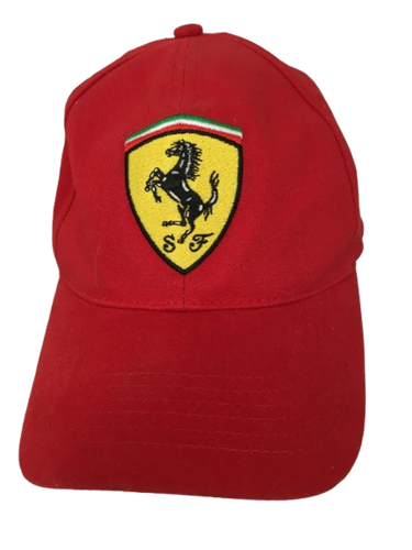 FERRARI Red Logo Badge Baseball Cap Racing F1 Pre-Loved Classic Casual Style