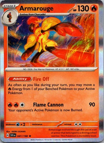 Armarouge 041/198 Rare Scarlet & Violet Pokemon Holo Near Mint