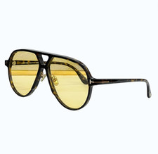 Tom Ford FT1061 Aviator Sunglasses Unisex Tortoise/Yellow 64-13-140mm With Case