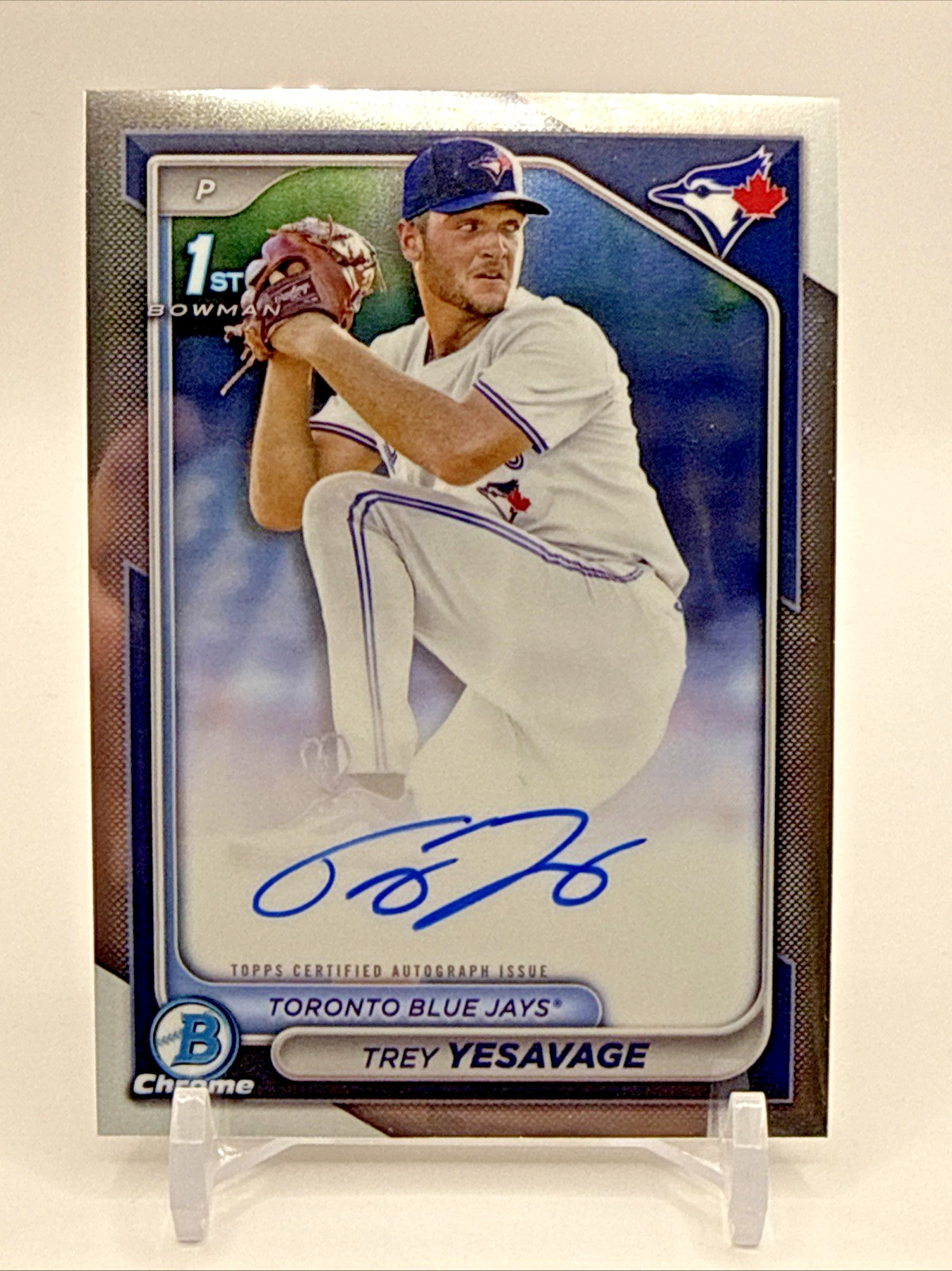 2024 Bowman Draft Trey Yesavage Chrome Auto 1st Prospect #CPA-TY Blue Jays
