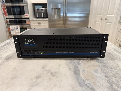 QSC USA850 Professional 2 Channel Power Amplifier Tested Working Clean 1/4 Input