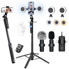 Vlogging Kit for iPhone/Android, 63  Auto Face Tracking Tripod for iPhone w