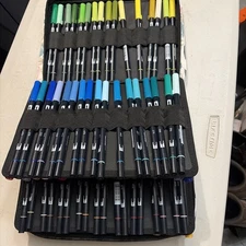 Tombow ABT Pro Dual Tip Markers Lot of 108 Plus Extras Plus Carrying Case