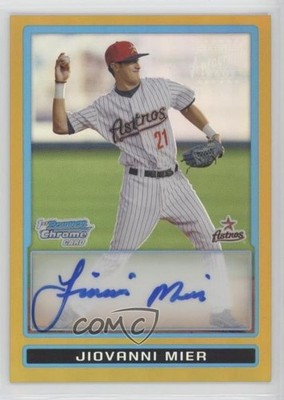 2009 Bowman Draft Prospects Chrome Gold Refractor 34/50 Jio Mier Auto 1s7