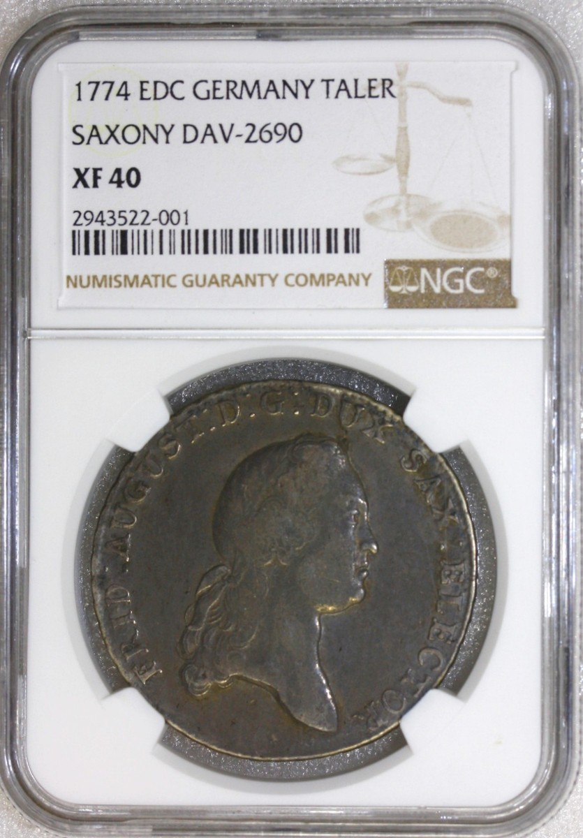 1774 EDC GERMANY TALER SAXONY SILVER COIN DAV-2690 NGC XF40 | eBay