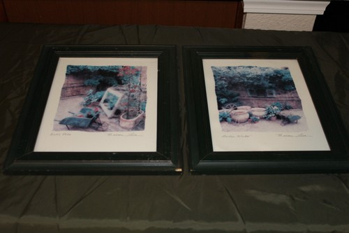 Framed Set Maureen Love Garden Window and Brick Patio 10x12 HTF RARE Prints - Picture 6 of 10