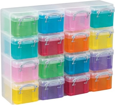 Really Useful Box 16x0,14 Liter Kunststoff Aufbewahrungsbox Organizer klar & sortiert