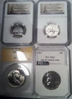 Franklin Half Dollar:  1954-D MS-63; 1962 PCI PR ;  1999 Silver Quarters PF-69.