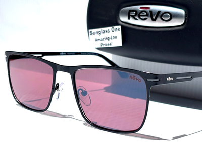 REVO ROMAN Matte Black Stainless POLARIZED Drive Lens Sunglass