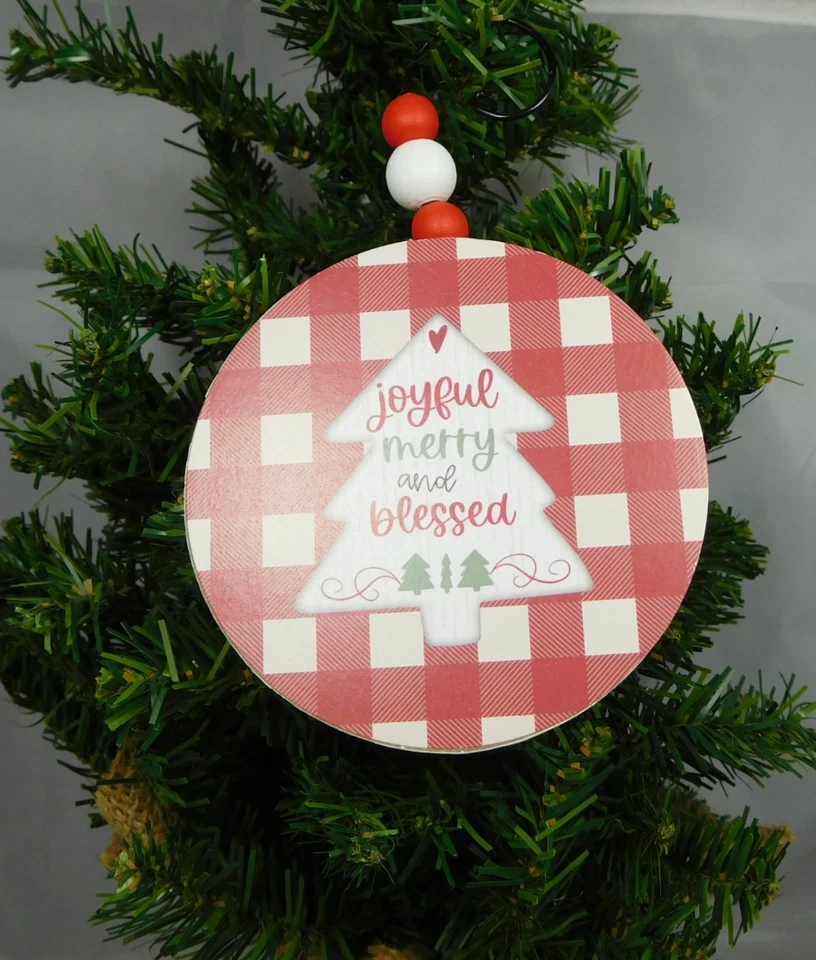 Alegre, Feliz y Bendito Adorno de Navidad - Nuevo por Blossom Bucket #52119 Foto 3 de 4