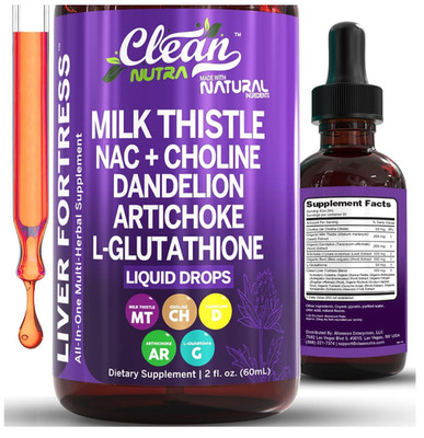 Clean Nutraceuticals Milk Thistle NAC Liver Cleanse Detox & Repair Supplement Li