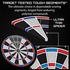VIPER 787 ELECTRONIC DARTBOARD, ULTRA THIN SPIDER FREE Floating Segments - BLACK